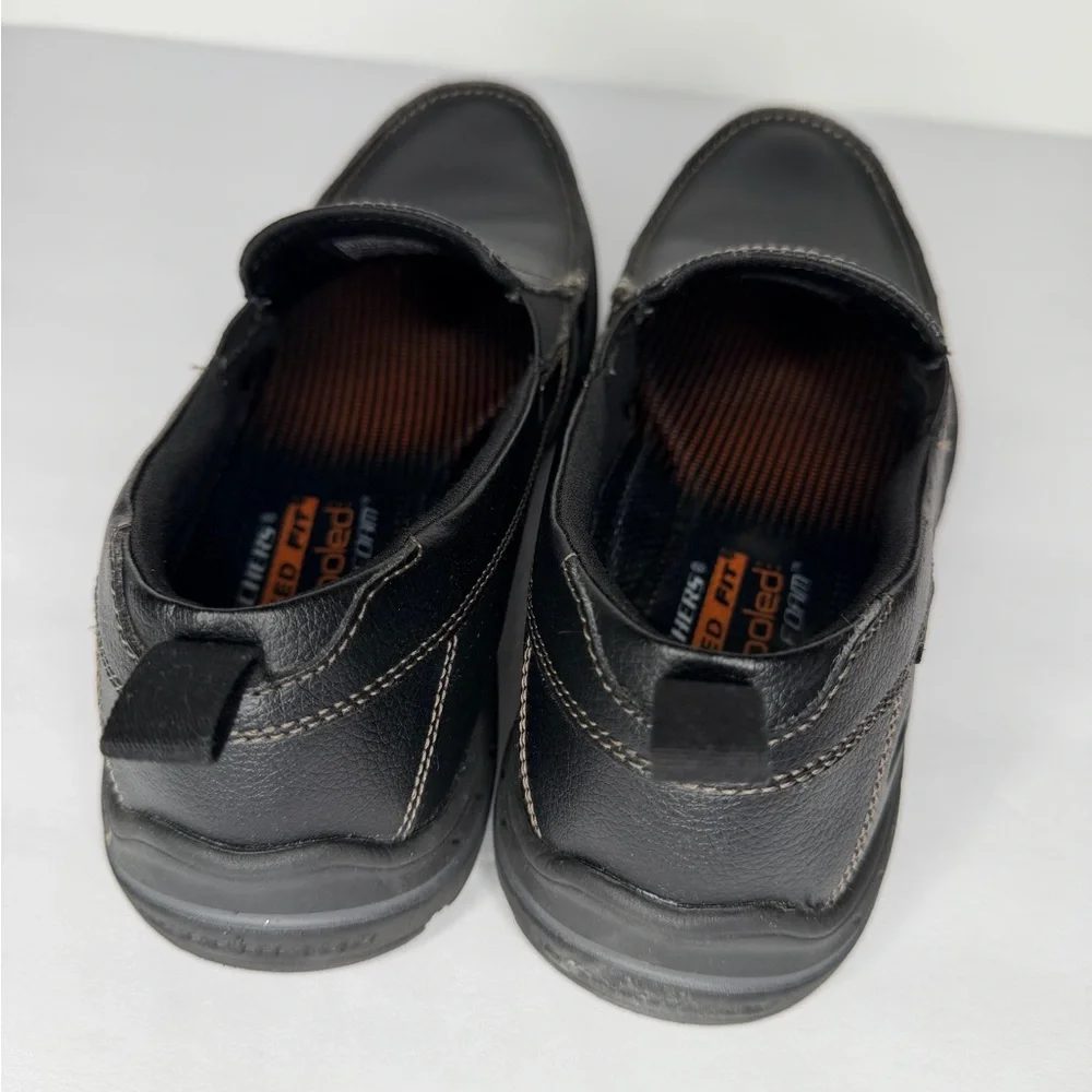 Skechers Shoes Mens 8.5 Black Relaxed Fit Harper Forde Loafer Leather